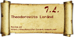 Theodorovits Loránd névjegykártya