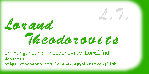 lorand theodorovits business card